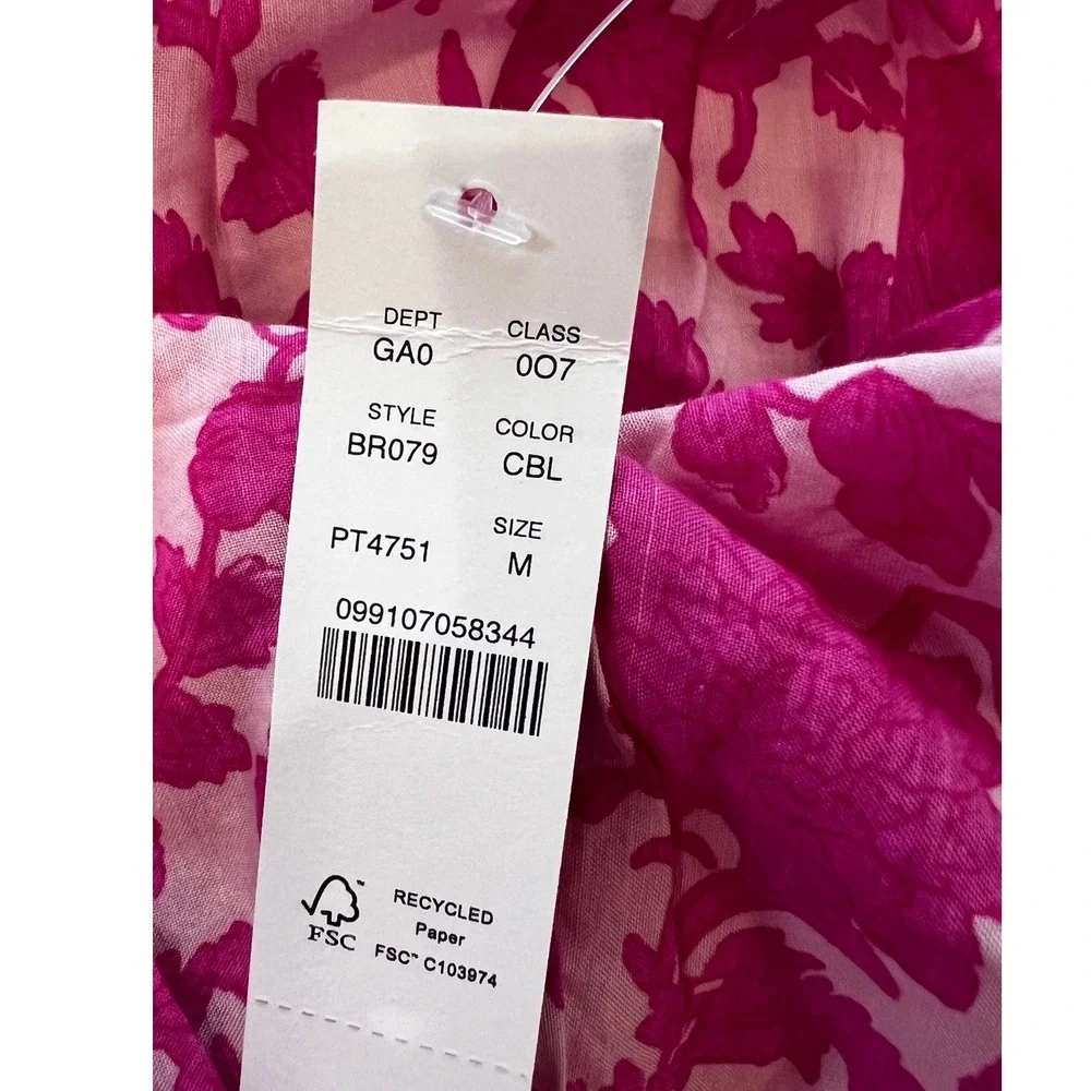 J.Crew Pink Floral Button Front Camisole Tank Top Medium‎